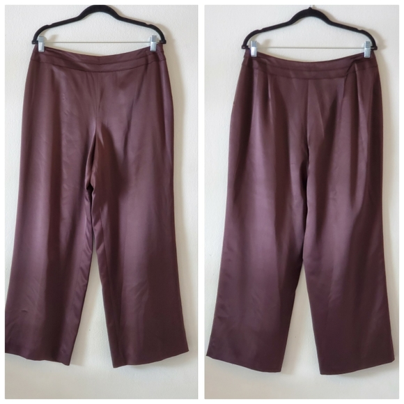 Vintage‎ Talbots 100% Silk Wide Leg Pants. - Picture 2 of 11
